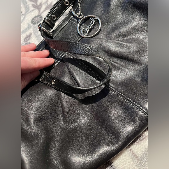 Coach Handbags - VINTAGE COACH BLACK LEATHER PLEATED GALLERY TOTE MSRP $328